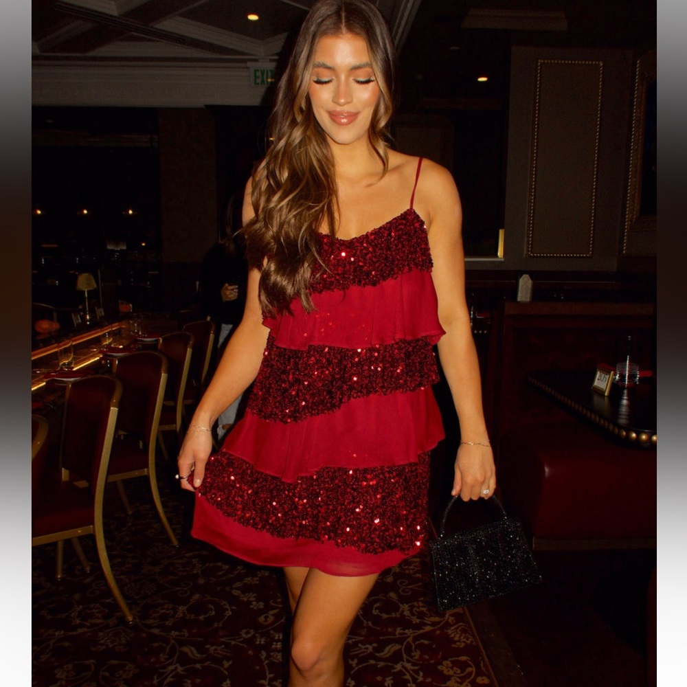 Red Sequin mini dress